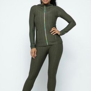 3pc Bubble Leggins, Hoodie and Tank Top